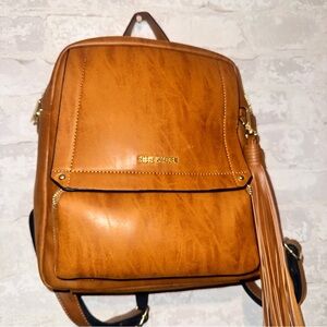 Steve Madden  Women's Cognac Backpack with Tassel detail